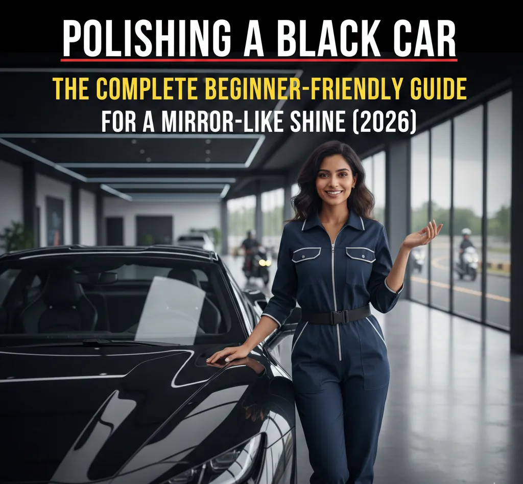 Polishing a Black Car